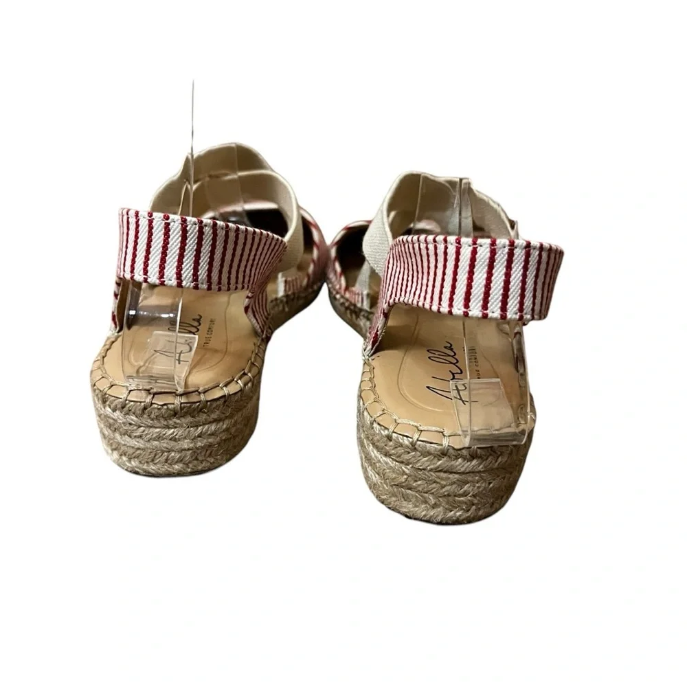 Abella True Comfort red striped espadrille shoes size 8.5